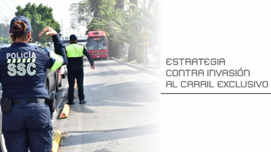 Estrategia contra invasión al carril exclusivo